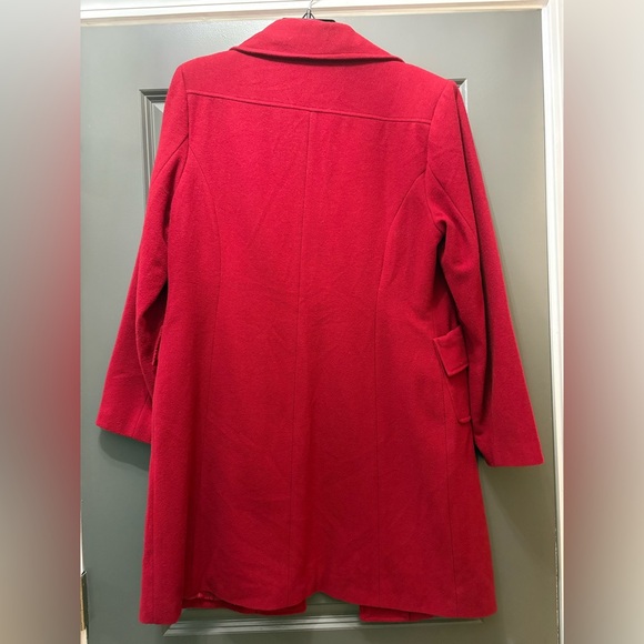 Chic Red Women's Pea Coat, Trench Coat, Large, lightweight - Picture 2 of 6